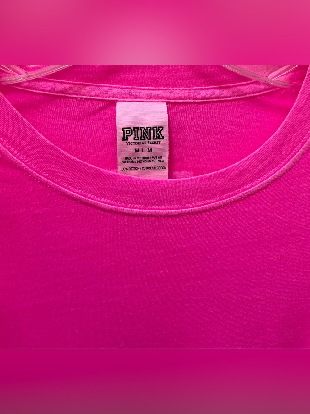 PINK Victoria's Secret Neon Pink Tank Top & Long Sleeve Pocket Tee Set - Picture 3 of 4